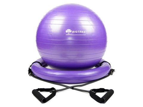 Fitness ball chair with resistance tape-Purple---€17.58